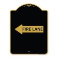 Amistad 18 x 24 in. Designer Series Sign - Fire Lane Left Arrow, Black & Gold AM2020775